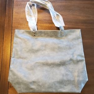 New Thirty-one Blue Grey Around Town Tote Handbag Purse